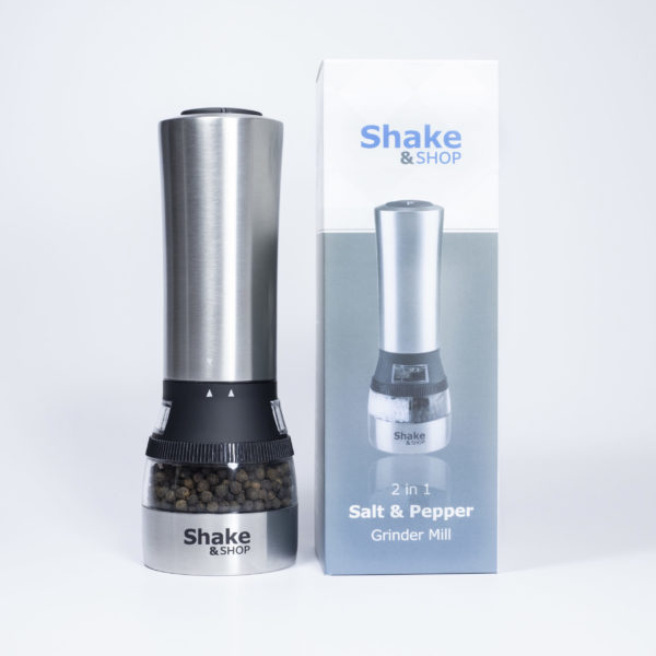 Shake & Shop 2 in 1 Electric Salt & Pepper Grinder – Shake & Shop