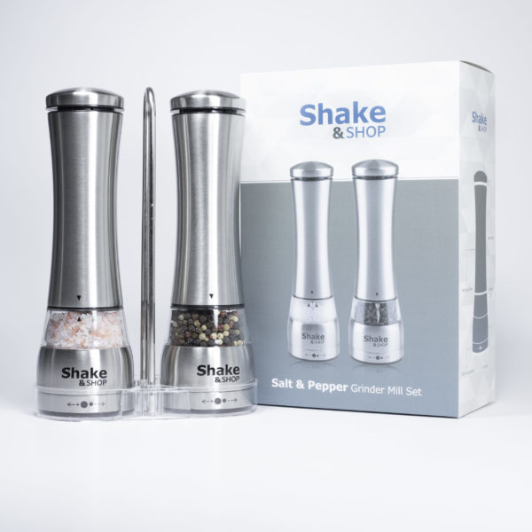 Shake & Shop Electric Salt & Pepper Grinder Set – Shake & Shop